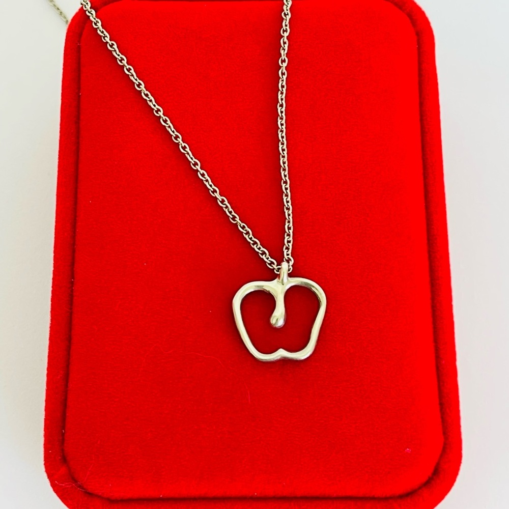 Tiffany & Co. 925 Silver Apple Pendant Necklace 16”